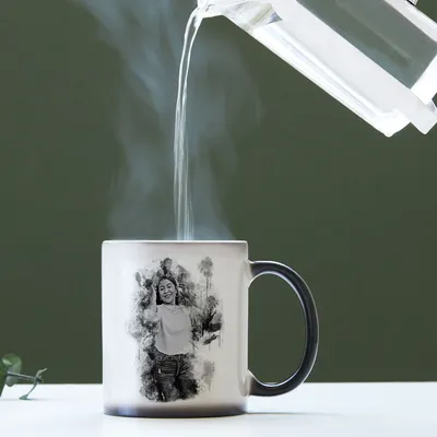 Personalised Charcoal Sketch Colour Changing Mug