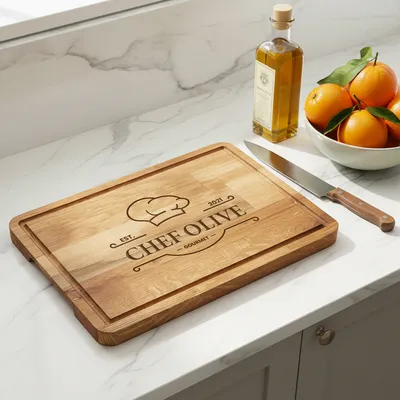 Personalized Chef Name Wooden Cutting Board