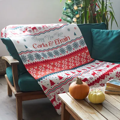 Personalized Christmas Design TV Blanket
