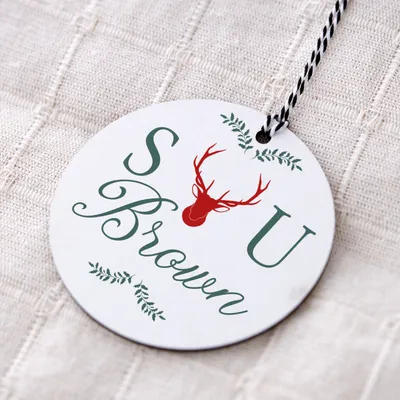 Personalized Christmas Tree Ornamed with Initials and Last name