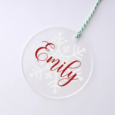 Personalized Clear Acrylic Pine Tree Ornament