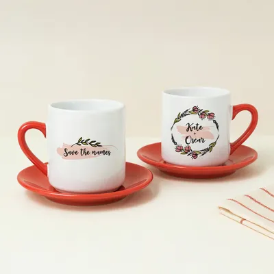 Personalized Coffee Cup Set for Couples
