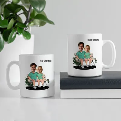 Personalized Couple Caricature Coffee Mug Gift