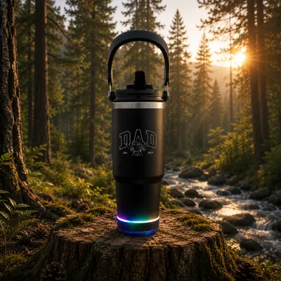 Personalized Dad Thermos with Bluetooth Speaker