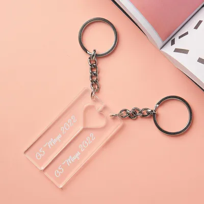 Personalized Date Heart Keychain for Couples