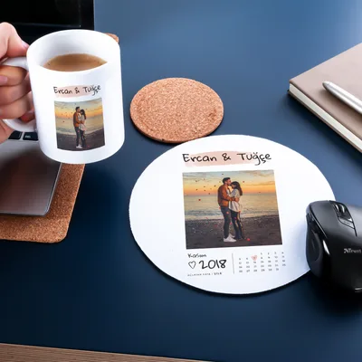 Personalized Day-Printed Photo Mug and Mouse Pad Set for Your Loved One