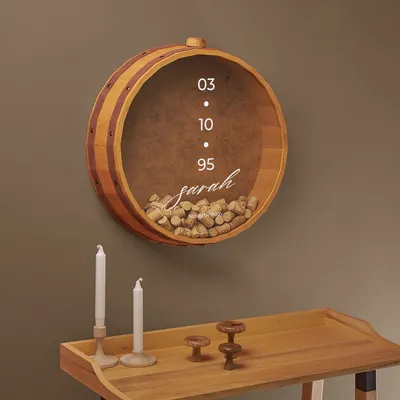 Personalized Decorative Wine Cork Box with Special Date