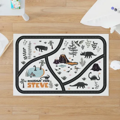 Personalized Dinosaur Park Design Play Mat - Baby Play Blanket