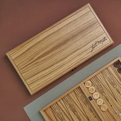 Personalized Elite Grooved Personalized Oak Backgammon