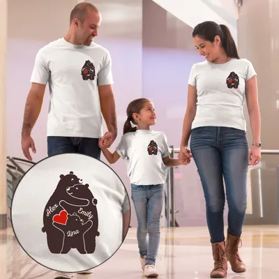 Personalized Family Bear T-Shirt Set for Occasion