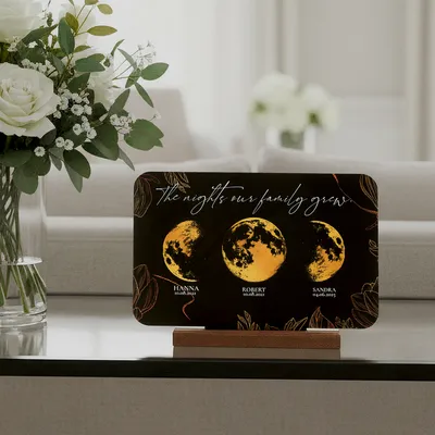 Personalized Family Moon Phase Acrylic Plaque for Family