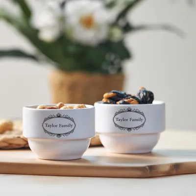 Personalized Family Name Snack Bowls Set of 2