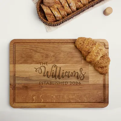 Personalized Family Name Wood Cutting & Serving Board