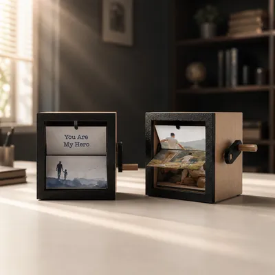 Personalized Flip Photo Box for Dad