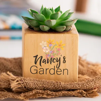 Personalized Floral Succulent Planter for Grandma