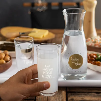 Personalized Funny Gold Series Rakı Carafe Set