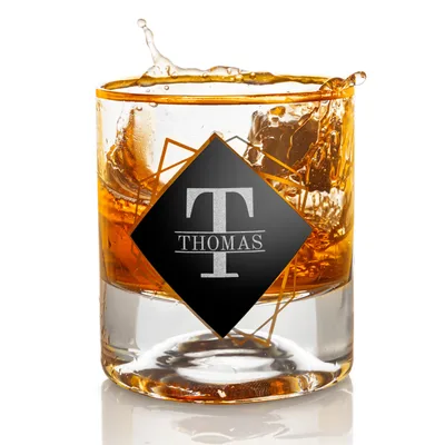 Personalized Gold Series 2 Piece Whiskey Glass Set