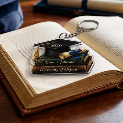 Personalized Graduation Keychain with Name and Year
