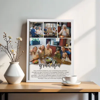 Personalized Grandpa Photo Collage Frame Keepsake