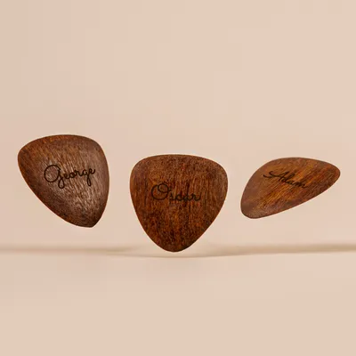 Personalized Handmade 3 Wooden Guitar Picks