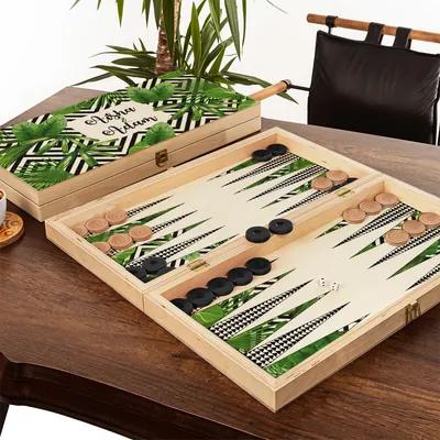 Personalized Handmade Modern Backgammon Set