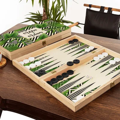 Personalized Handmade Modern Backgammon Set