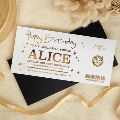 Personalized Happy Birthday Scratch-Off Ticket Gift