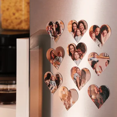 Personalized Heart Photo Magnets Set of 24