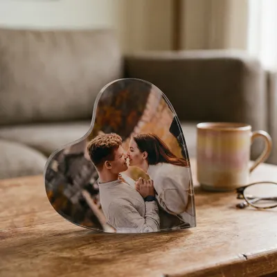 Personalized Heart Shaped Acrylic Photo Block