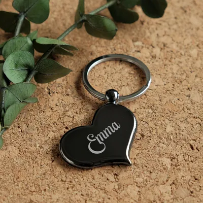 Personalized Heart-Shaped Metal Keychain with Name
