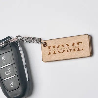 Personalized Home Design Wooden Keychain