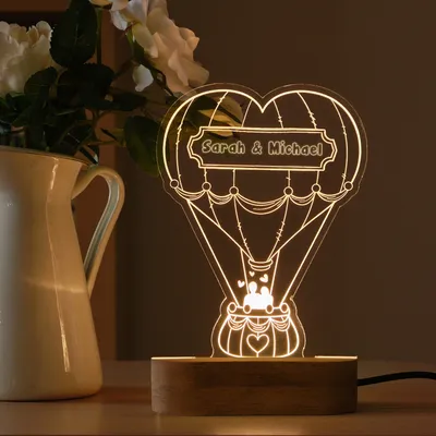 Personalized Hot Air Balloon LED Lamp for Partner