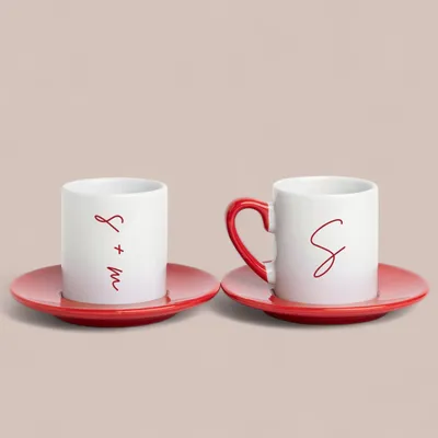 Personalized Initial Coffee Cup Set for Couples