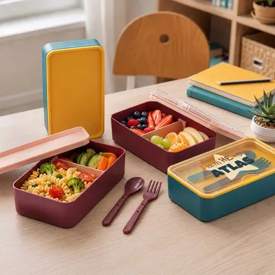 Personalized Kids Double-Layer Lunch Box for School