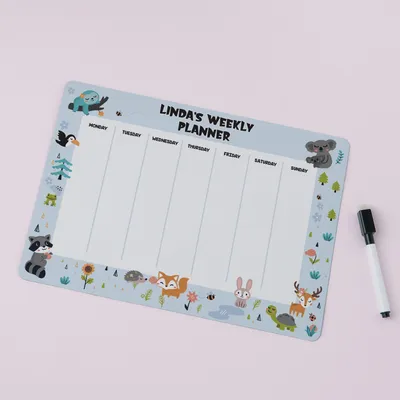 Personalized Kids Weekly Planner for School and Home