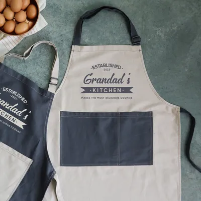 Personalized Kitchen Apron for Grandad - Custom Cooking Gift
