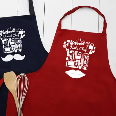 Personalized Kitchen Apron with Chef Hat Design