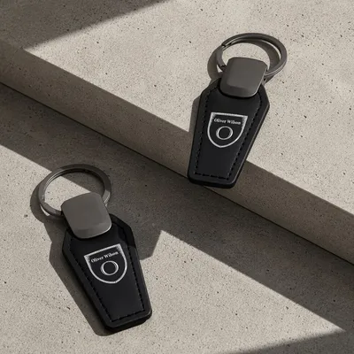 Personalized Leather Car Keychain for Men
