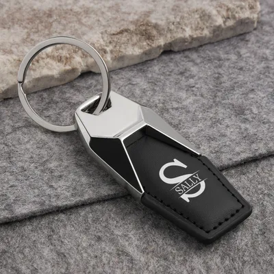 Personalized Leather Initial Keychain