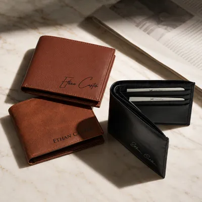 Personalized Leather Wallet with Name – 7 Design Options