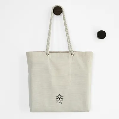 Personalized Lotus Flower Canvas Tote Bag