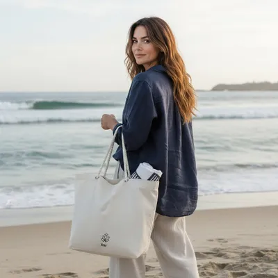 Personalized Lotus Flower Canvas Tote Bag