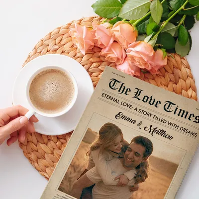 Personalized Love Newspaper Gift for Couples