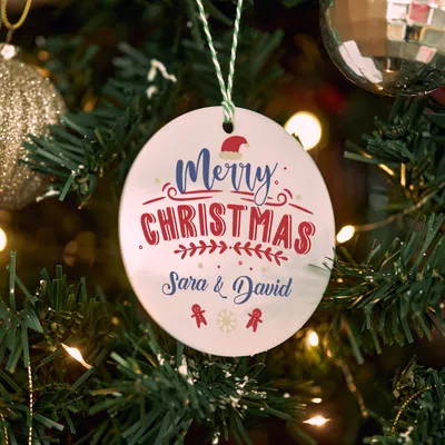Personalized Merry Christmas Ornament with Name