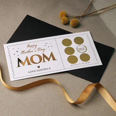 Personalized Mother's Day Scratch Off Ticket Gift