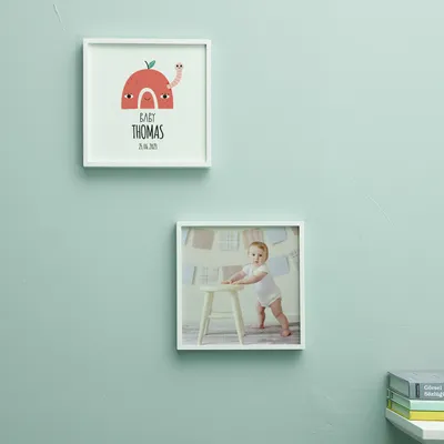 Personalized Name and Photo Customizable 2-Piece Baby Room Frame