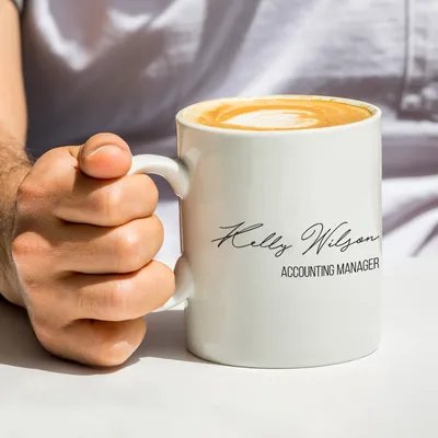 Personalized Name and Title Printed Porcelain Mug