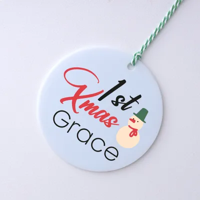 Personalized Name Ornament for First Christmas