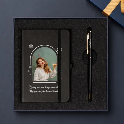 Personalized Notebook and Pen Gift Set for New Year's