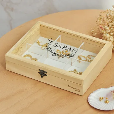 Personalized Organizer Wooden Jewelry Box